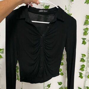 Black Button Up Top
